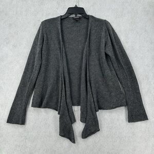 Philosophy Dane Lewis Cashmere Sweater Cardigan Sz PM Open Wrap Cozy Gray Draped